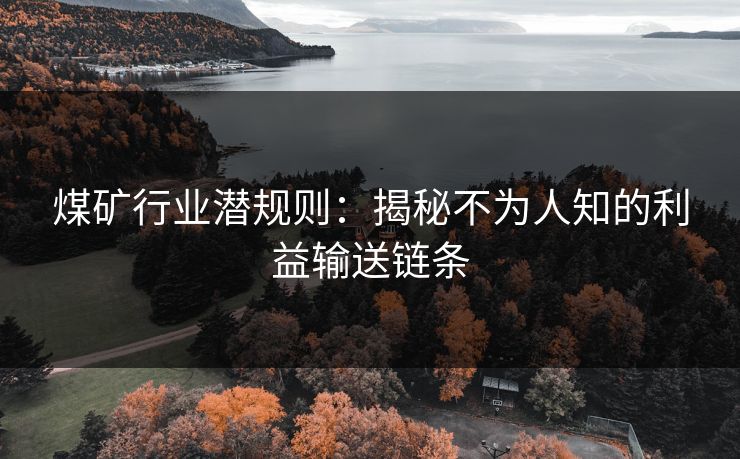 煤矿行业潜规则：揭秘不为人知的利益输送链条  第1张