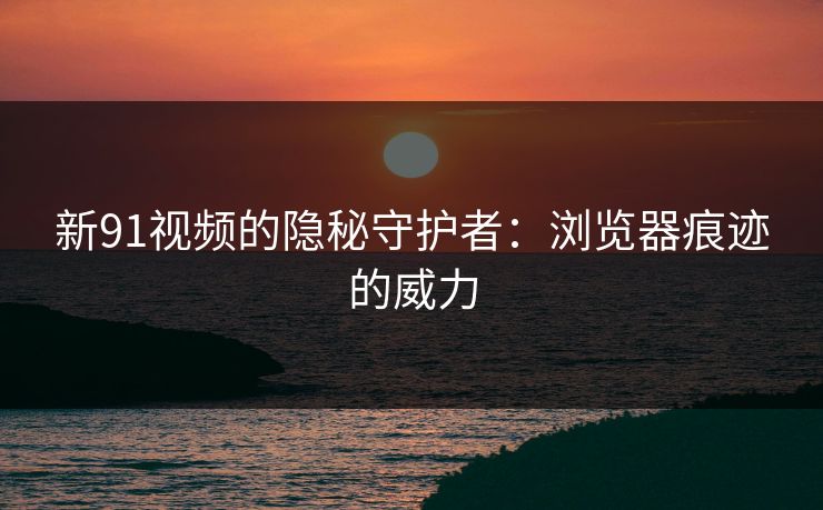 新91视频的隐秘守护者：浏览器痕迹的威力  第1张