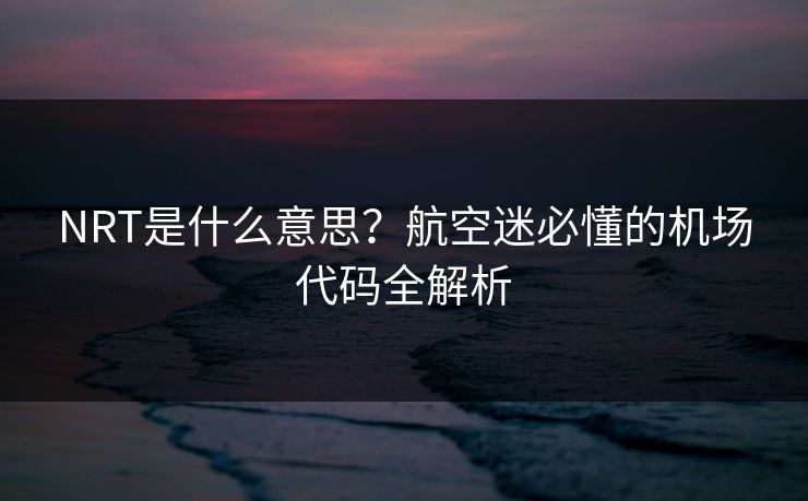 NRT是什么意思？航空迷必懂的机场代码全解析  第1张